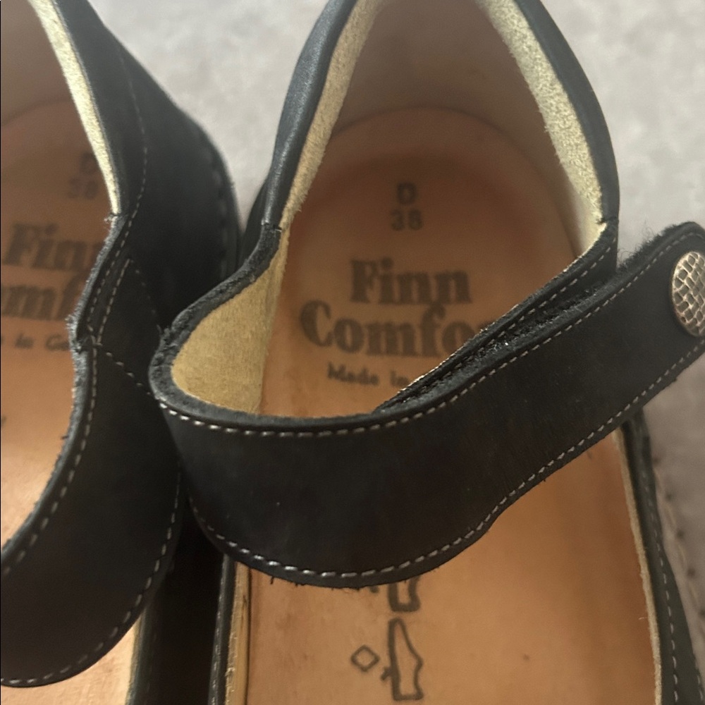 Finn Comfort Bellevue Mary Jane Black Soft Suede Shoes size 38 D - Picture 3 of 6